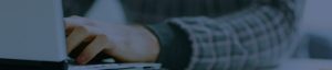 QuickSilver banner image of person typing